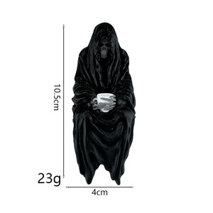 Black Hooded Grim Reaper <b>Figurine</b> 10.5cm 3D Printed <b>Garden</b> Decoration Gift - Product Image 1