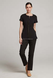 Tunique en faux lin <span class=keywords><strong>pour</strong></span> femmes, uniformes <span class=keywords><strong>de</strong></span> <span class=keywords><strong>travail</strong></span>, ensemble <span class=keywords><strong>de</strong></span> blouses médicales, uniformes <span class=keywords><strong>de</strong></span> spa et <span class=keywords><strong>de</strong></span> beauté, uniformes d'infirmière personnalisés, vente en gros - Product Image 4