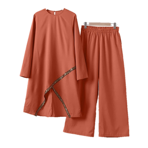 2025 dernières conceptions turc en mousseline <span class=keywords><strong>de</strong></span> soie Robe longue Abaya robe musulmane femmes caftan dubaï <span class=keywords><strong>Islam</strong></span> tissu femmes Abaya Robe pantalon 2 pièces ensemble - Product Image 2
