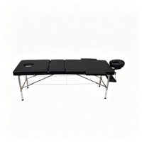Table de massage robuste à 3 sections avec pieds en acier inoxydable et appui-tête réglable