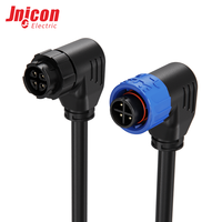 Conector Impermeable M16 de 4 Pines IP67, 90 Grados, 10A 125V, Enchufe Circular de Bloqueo Rápido, Juego Macho y Hembra para Exteriores