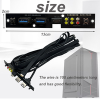 Caja de la computadora Cable montado en el Panel frontal USB 3,0 Conexión de la placa base USB Placa PCB Cable de extensión de audio