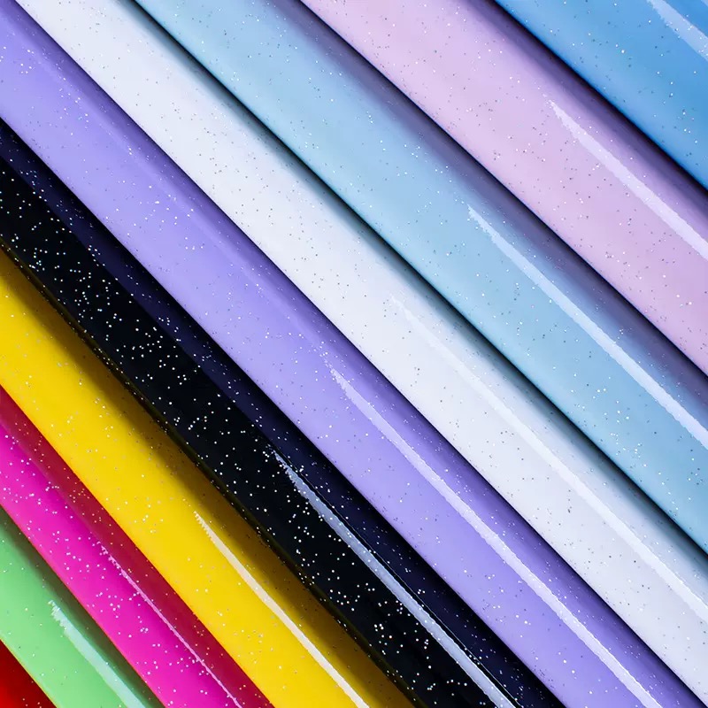Waterproof Windproof Embossed Glitter Shiny PU Faux Leather Fabric for DIY Crafts Handbags Shoes Belt Wall Decoration Projects