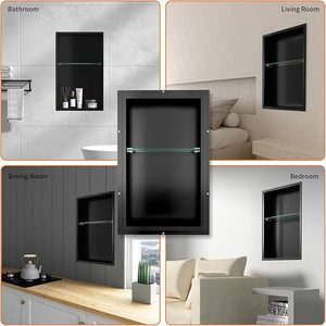 Recesso Matte Black Nicho de parede <span class=keywords><strong>para</strong></span> chuveiro Prateleiras Sala De Armazenamento Wall Insert Aço Inoxidável - Product Image 3