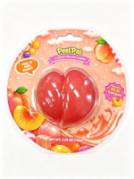 OEM HALAL 3D Reuze Perzik-smaak Peelable Gummy Groothandel 135g Zoete Grote Sappige Perzikvormige Peelable Gummy