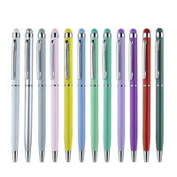 Macaron Style Frais |   Stylo bille rétractable en plastique pour cadeaux d'entreprise, corps fin multicolore, idéal pour tablette et écriture