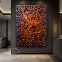 Peinture à l'huile et acrylique abstraite pour salon, chambre et salle à manger, minimaliste, moderne, haut de gamme, faite à la main, avec cadre en plastique transparent, à suspendre