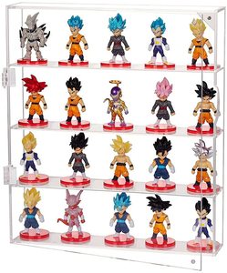 Clear Wall Mounted or Desktop 4 Layer Storage Box Cabinet Organizer Display Case for Mini Toys, Collections or Stone