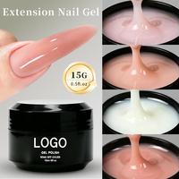 Gel de construction solide OEM Strong 3D Sculpting Extension 15g pour ongles, transparent, rose clair, extension dure, gel poly UV LED