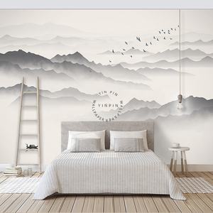 Nouveau <span class=keywords><strong>style</strong></span> chinois peinture à l'encre de <span class=keywords><strong>montagne</strong></span> lointaine <span class=keywords><strong>papier</strong></span> <span class=keywords><strong>peint</strong></span> photo imprimé UV - Product Image 2