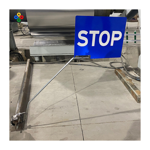 Segnaletica per il controllo di sicurezza per il traffico ferroviario canadese in alluminio blu riflettente di DATONG - Product Image 1