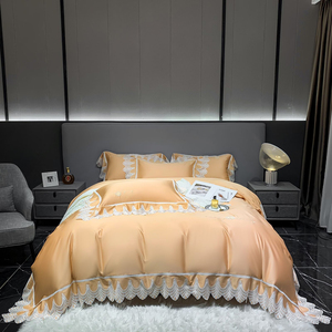 Nouvel ensemble de couvre-<span class=keywords><strong>lit</strong></span> en coton longue fibre de luxe avec dentelle, 4 pièces - Product Image 2