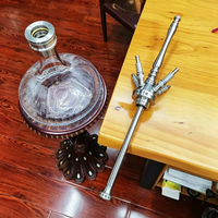 OEM/ODM Ensemble Chicha Moderne de Luxe en Acier Inoxydable Argenté de 85 cm avec 4 Ports pour Tuyaux, pour Salons et Fêtes