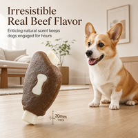 Jouet à mâcher durable et économique en nylon et cuir de vachette, forme d'aile de poulet bionique pour chiens - Nettoyage des dents, comestible et ludique, intérieur/extérieur