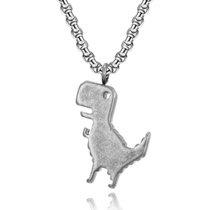 Collar con Colgante de Acero Inoxidable 316L, Impermeable, con Diseño de Dinosaurio T-Rex, Estilo Minimalista, Hiphop, Hipoalergénico, Moderno, Unisex - Product Image 6