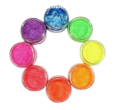 Màu Sắc Sâu Và Màu Huỳnh Quang Dập Nổi Glitter Bột