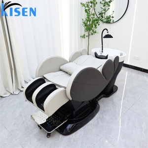 เตียงสระผมปรับเอนได้ KISEN พร้อมเก้าอี้นวดไฟฟ้าสุดหรูสำหรับร้านทำผม - Product Image 3
