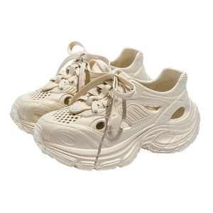 <strong>Women</strong> EVA Platform Garden Clogs Lace up Hollow Out Hole <strong>Shoes</strong> Non Slip Thick Sole Fashion Chunky <strong>Nurse</strong> Sandals <strong>for</strong> Beach Shower - Product Image 3