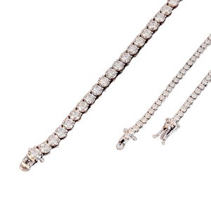 Diamond Tester Women's Hip Hop Iced 925 Silver Moissanite Tennis Necklace GRA Certified Spring Clasp VVS D - Product Image 1