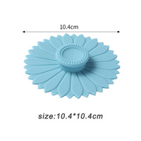 Vente en gros de couvercle de tasse de tournesol en silicone pour le thé/café couvercle de tasse en silicone de qualité alimentaire accessoires de verres anti-poussière et réutilisables