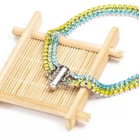 Ensemble de colliers combinés à double rangée avec fermoirs magnétiques en alliage, plaqués or/plaqué or rose, fermoirs ronds