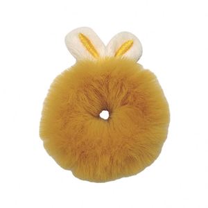 2025 Wholesale <b>Cute</b> Plush Rabbit Elastic Fabric Fluffy Bunny Ear Scrunchies Hair Bands Rubber Band Ties Women Wedding - Product Image 3