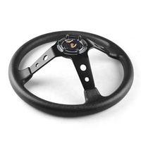 Volant de Direction Universel en Aluminium de 14 Pouces (350 mm) en Cuir PU pour Voiture de Course, Sport et Drift