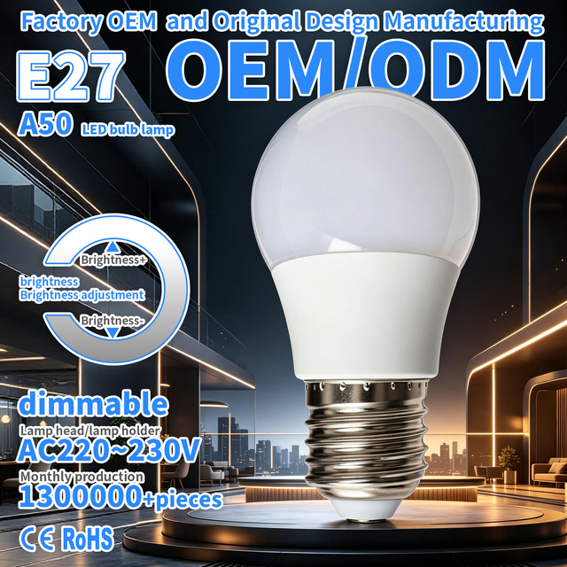 A50 Bulb LED Bulb E27 AC220~240V Controllable Silicon Dimming PC Lampshade+plastic Coated Aluminum Lamp Cup Ra80