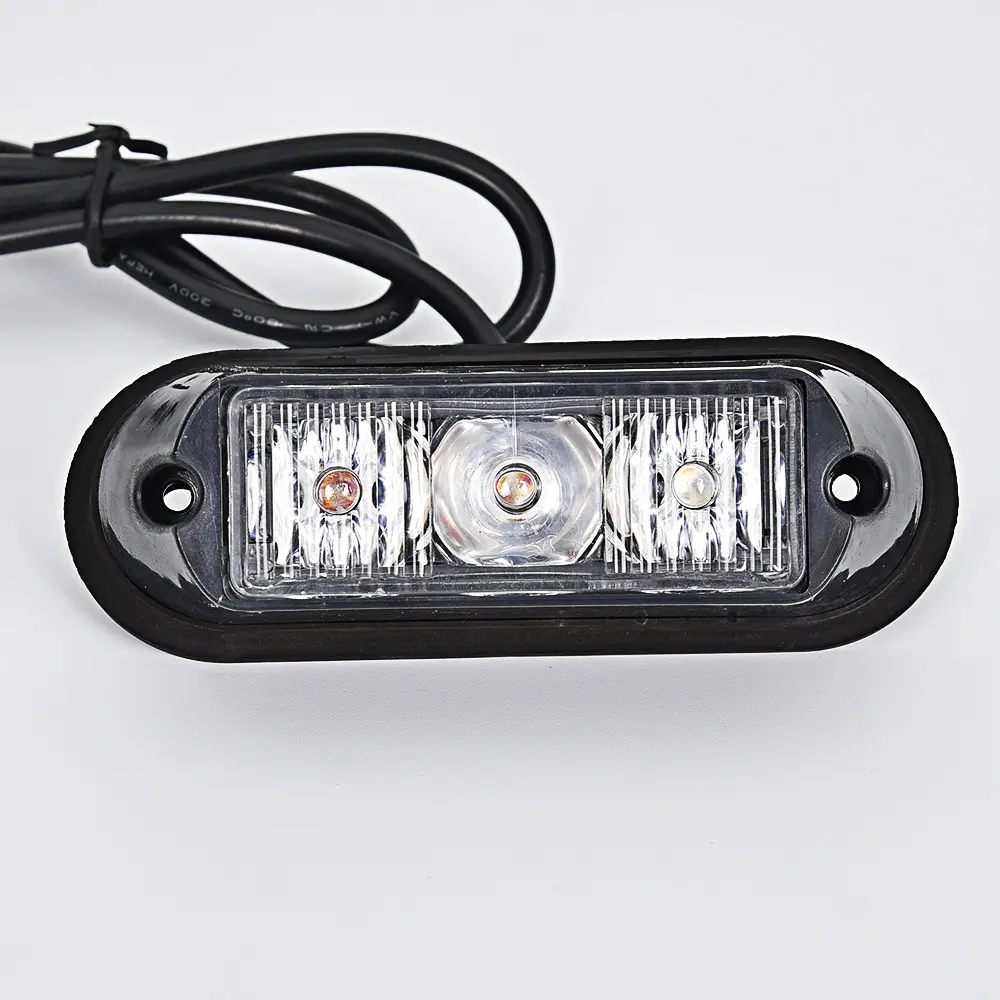 Biaochi luz de led estroboscópica com 5 fios, luz de aviso de emergência branca, luz lateral, marcador de luz