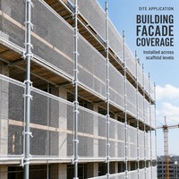 Filet de sécurité blanc 220 GSM pour la construction, 2 x 20 m, pour la protection contre les chutes industrielles, les chantiers de construction et les enclos temporaires de zones de travail