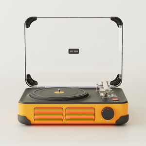 Tocadiscos plano de madera T400 directo de fábrica con altavoz estéreo incorporado, BT 5.0, 3 velocidades, compatible con discos de vinilo de 7, 10 y 12 pulgadas. - Product Image 5