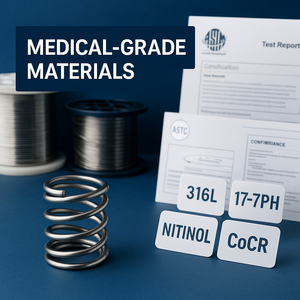 สปริงขดอุตสาหกรรมที่ได้รับการรับรองมาตรฐาน ISO 13485 ผลิตจากสแตนเลสเกรด 316L สำหรับการใช้งานทางการแพทย์ รุ่น 302/316 ผ่านกระบวนการพาสซิเวท - Product Image 2