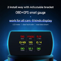 2025 Model baru P12S OBD2 Head up Display HUD alat diagnostik Speedometer mobil dengan RPM & alarm bahan bakar