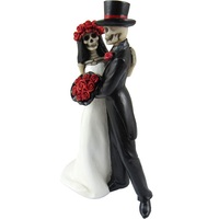 Statue de mariage vintage décorée à la main, squelette de danse, Figurine gothique pour Couple Halloween, décoration de la maison