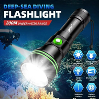 Lampe de plongée sous-marine P70.2 Super lumineuse 5000LM Batterie 26650 Torche de plongée 200m Sous-marine IPX-8 Lampe de plongée étanche Lanterne