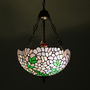 Lámpara Colgante de Techo Estilo Tiffany Victoriano LongHuiJing de 16 Pulgadas con 3 Luces y Pantalla Multicolor de Glicinia, Ideal para Sala de Estar - ¡Venta Caliente! - Product Image 2
