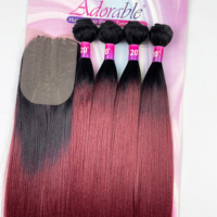BELEZA Amazing Yaki 4 pièces 18"20"22"250G Vente en gros Extensions de cheveux synthétiques en fibre haute température de qualité pour queues de cheval et tresses
