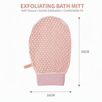 Gant de bain double face en fibre de viscose, polyester et charbon de bambou, style moderne marocain pour hammam, forme ovale