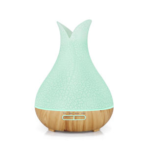 Difusor de Aromas JCSY de 0.5L con Temporizador, Humidificador Eléctrico para Uso Doméstico, Base de Madera, Diseño Verde Craquelado - Product Image 1