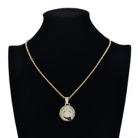 Collier pendentif visage de dessin animé baveur entièrement serti de zircone cubique, bijoux streetwear hip-hop