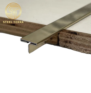 Phong Cách Hiện Đại Thép Không Gỉ T-Hình Gạch Cắt 304 Cấp Với Vàng Kim Loại Kết Thúc Trang Trí Gương Cạnh Hồ Sơ Mouldings - Product Image 4