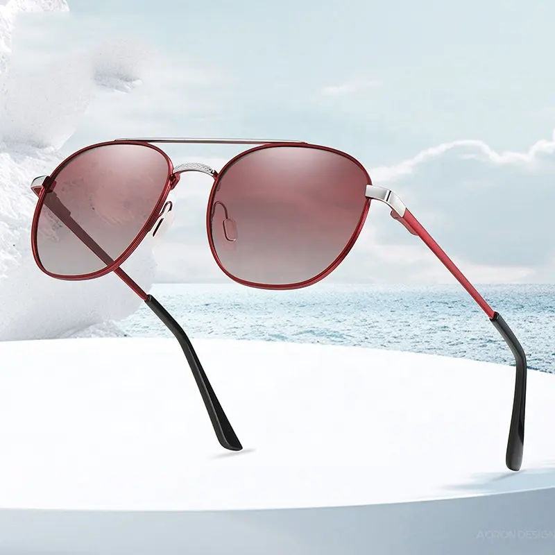 2024 New Gradient Sunglasses for Women Colorful Two tone glasses Fashion Polarized Metal Sunglasses Sun Visors