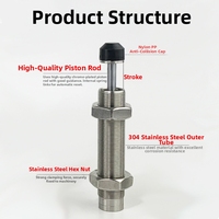 Amortisseur hydraulique miniature DiYi en acier inoxydable AC0806/1008/1210AD1412-2, pièces pneumatiques réglables, type 2 microns haute performance
