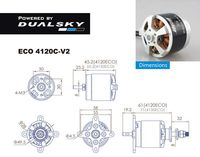 Moteur brushless à aile fixe DUALSKY ECO 4120C-V2 430KV appliqué aux modèles 3D populaires 70E F3A, par exemple EF70 « EDGE 540