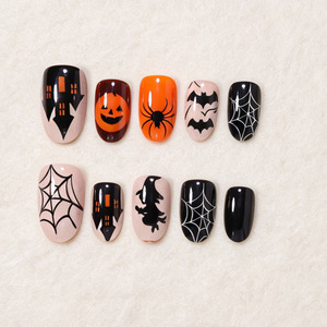 <span class=keywords><strong>Uñas</strong></span> postizas de lujo para Halloween, con forma de almendra, longitud media, tono cálido, suaves y delicadas, en polvo <span class=keywords><strong>amarillo</strong></span> dulce con efecto ombré, perfectas para uso transfronterizo. - Product Image 3