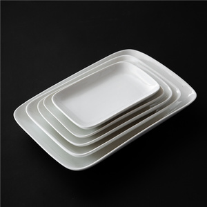 Ventes en gros de sets de plaques rectangulaires en porcelaine blanche de 8/9/10/12/14 pouces, sets de plaques en céramique pour Noël - Product Image 1