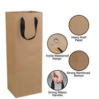 Emballage cadeau de luxe en carton recyclable écologique personnalisé pour bouteilles de vin/champagne, avec poignée longue, option de logo personnalisé