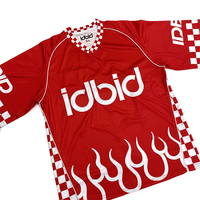 Camiseta de Fútbol con Cuello en V, Diseño de Parches, Sublimación Retro Personalizada, Secado Rápido, Transpirable, 100% Poliéster, Unisex para Adultos