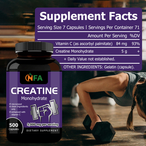 อาหารเสริมครีเอทีนประสิทธิภาพสูงพร้อมวิตามินซี ช่วยเพิ่มประสิทธิภาพการกีฬา แคปซูลครีเอทีนโมโนไฮเดรต 5000 มก. - Product Image 2