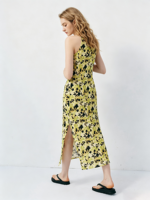 Robe longue sans manches en lin, brodée de fleurs vintage, coupe trapèze, taille naturelle, décontractée pour femme, idéale pour les vacances, personnalisable OEM/ODM